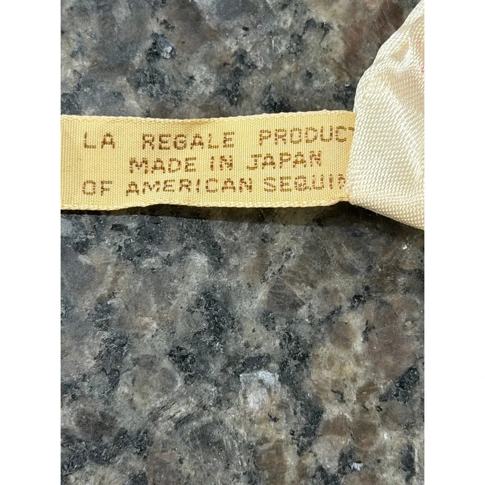 Vintage La Regale Beaded Sequin Clutch Bag Cream‎ Japan Evening Wedding Purse
